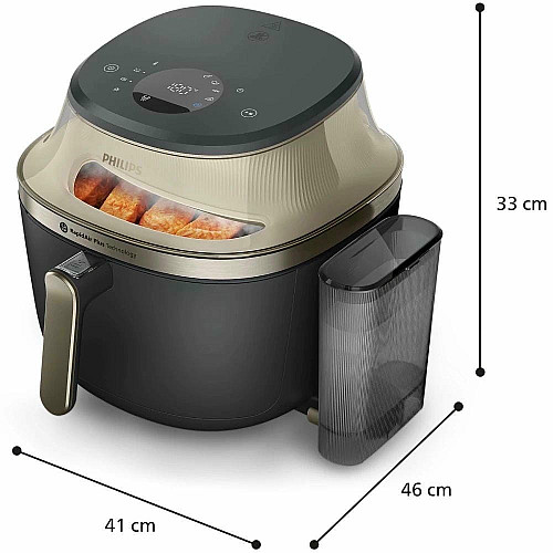 Мультипечь Philips Series 5000 OVI SteamFry 2000Вт, чаша-7.2л, сенсорное управл., 12 авто. программ, аксессуары, пластик, черный