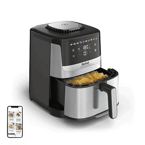 Мультипечь Tefal Easy Fry Silence, 1670Вт, чаша-5л, сенсорное управл., 10 программ, пластик, нерж. сталь-черный