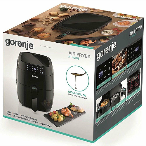 Мультипіч Gorenje 1400Вт, чаша-3.5л, сенсорне управл., 9 авто. програм, пластик, чорний