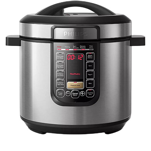 Мультиварка Philips Viva Collection 1300Вт, чаша-6л, електр. керування , 15 авто. програм, нержав.сталь, пластик, чорний