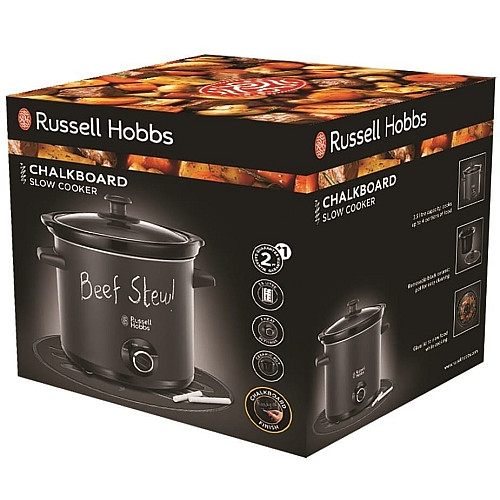 Медленноварка Russell Hobbs ChalkBoard, 200Вт, чаша-3.5л, механическое управл., нерж. сталь, черный