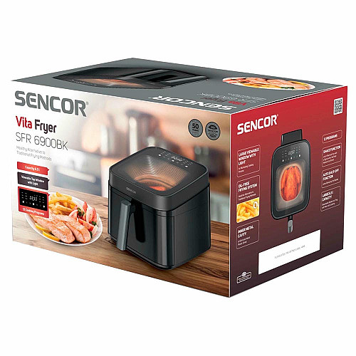 Мультипечь Sencor Vita 1700Вт, чаша-6,5л, сенсорное управл., с окошком, 12 программ, пластик, черный