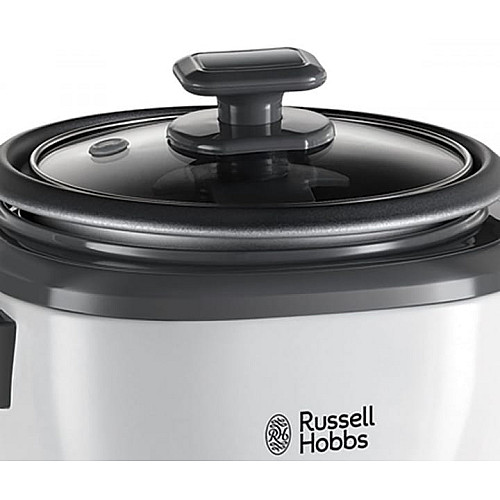 Рисоварка Russell Hobbs, 200Вт, чаша-0.7л, механическое управл., съемная крышка, нерж. сталь, черно-белый