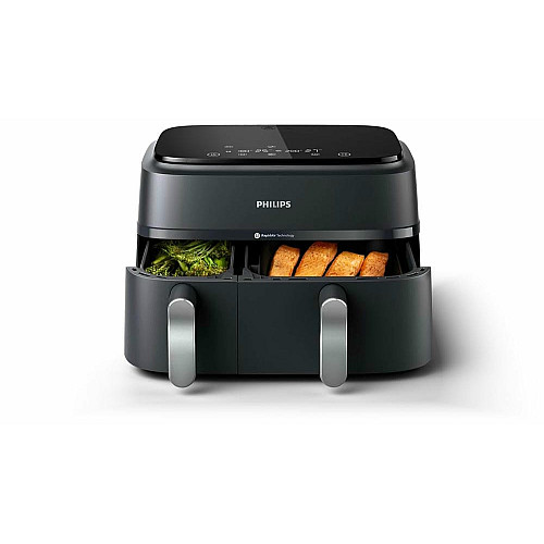Мультипечь Philips Ovi Dual Series 3000 2750Вт, чаша-6+3л, сенсорное управл., 2 контейнера, 8 авто. Программ, пластик, черный