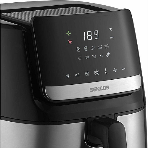 Мультипечь Sencor Vita Fryer, 1600Вт, чаша-6,5л, сенсорное управл., 10 программ, пластик, нерж. сталь-черный