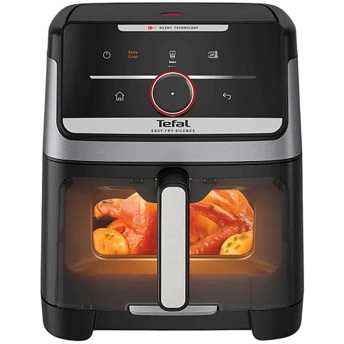 Мультипечь Tefal Easy Fry Silence XXL Smart Vision, 1800Вт, чаша-7л, сенсорное управл., 55 программ, с окошком, пластик, нерж. сталь-черный