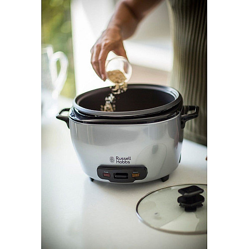 Рисоварка Russell Hobbs MaxiCook, 1000Вт, чаша-5л, электронное управл., нерж. сталь, черный
