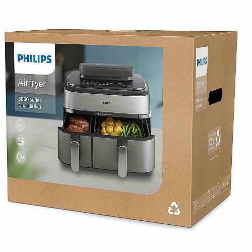 Мультипечь Philips Ovi Dual Steam 2750Вт, чаша-3+6л, сенсорное управл., 12 авто. программ, пластик/металл