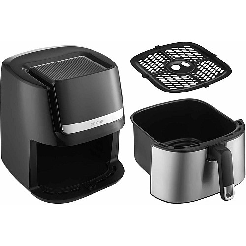 Мультипіч Sencor Vita Fryer, 1600Вт, чаша-6,5л, сенсорне керув., 10 програм, пластик, нерж. сталь-чорний