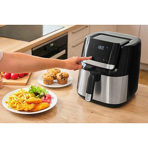 Мультипечь Sencor Vita Fryer, 1600Вт, чаша-6,5л, сенсорное управл., 10 программ, пластик, нерж. сталь-черный