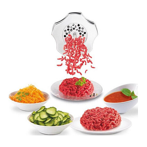 М'ясорубка Tefal HVB Plus, 2000Вт, 2.6кг/хв, 3 решітки, насадка для ковбас, кеббе, томатів, 5 терок, пластик/метал, чорний