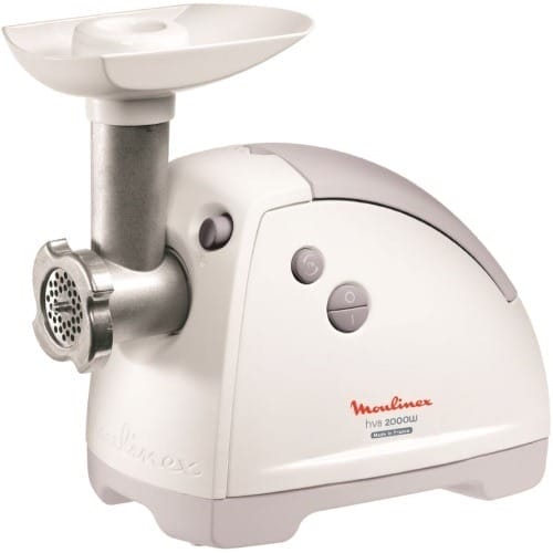 Мясорубка Moulinex, 2000Вт, 2.6кг/мин, 3 решетки, насадка для колбас, кеббе, 5 террак, пластик, бело-серый