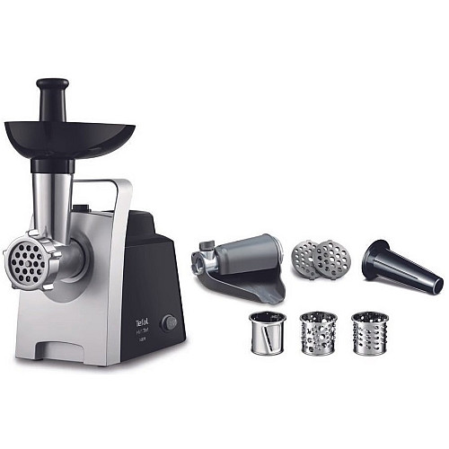 М'ясорубка Tefal HV1 7in1, 1400Вт, 1.7кг/хв, 2 решітки, насадка для ковбас, томатів, 3 терки, пластик, чорний
