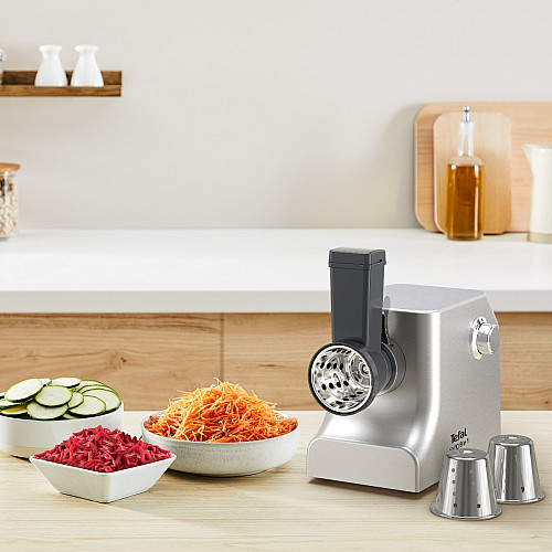 М'ясорубка Tefal HV10 8in1, 2200Вт, 5.5кг/хв, 3 решітки, насадка для ковбас, кеббе, 3 терки, метал
