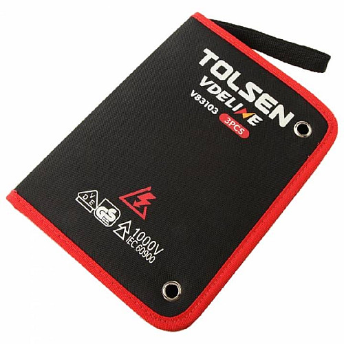 Набор инструментов Tolsen Premium, диэлектрический, для электричества 1000В, 3шт