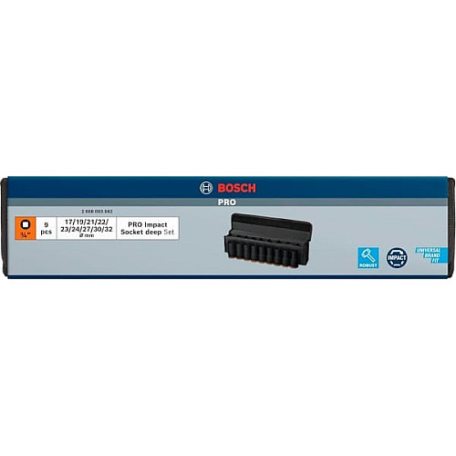 Набор ударных торцевых головок Bosch Professional Deep 3/4
