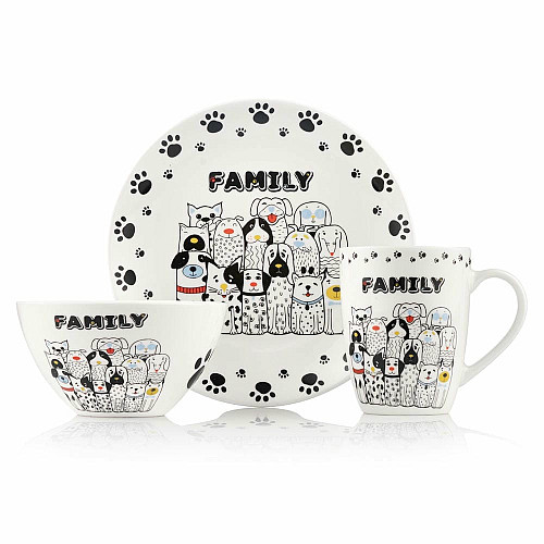 Набор посуды ARDESTO Family, 3 предмета, фарфор