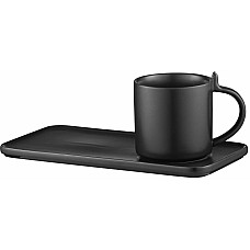 Набір чашка з блюдцем, 250мл, порцеляна, чорний