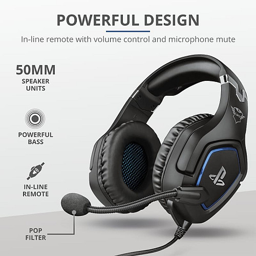 Гарнітура ігрова Trust GXT 488 Forze-G for PS4, 3.5мм, чорний