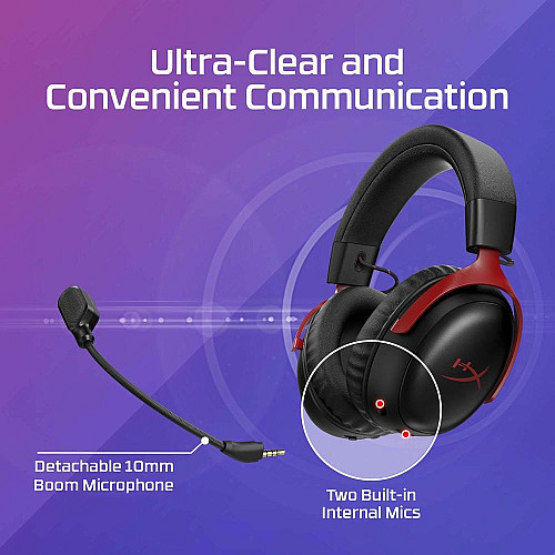 Гарнитура игровая HyperX Cloud III S, WL/USB-A/USB-C, черно-красный