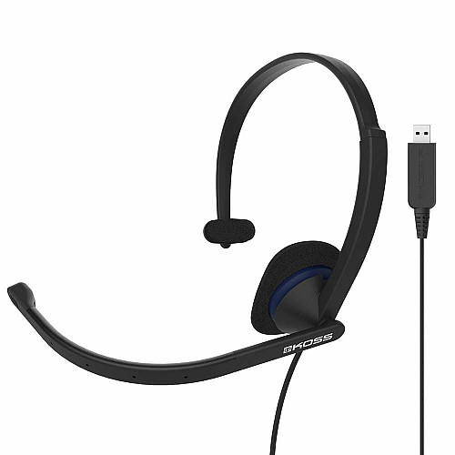 Гарнитура компьютерная моно On-Ear Koss CS195, USB, Uni Mic, 2.4м, Черный