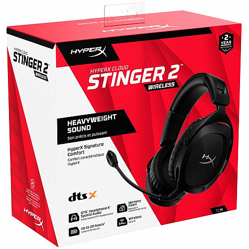 Гарнітура ігрова HyperX Cloud Stinger 2, WL/USB-A, чорний