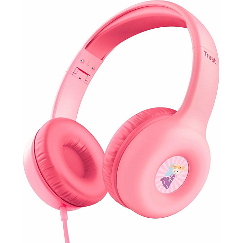 Наушники Trust Nouna Headphones mini-jack, Mic, Розовый