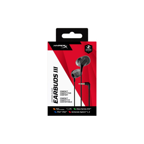 Гарнітура ігрова HyperX Cloud Earbuds III, 3.5мм, чорний