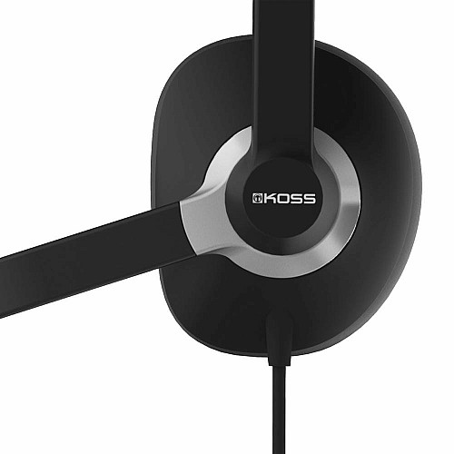 Гарнітура комп'ютерна стерео On-Ear Koss CS300, USB, Uni Mic, 2.4м, Чорний