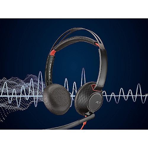 Гарнітура комп'ютерна стерео On-ear Poly Blackwire 5220, USB-A, USB-C, 3.5 мм, всеспрямований, noise canceling, чорний