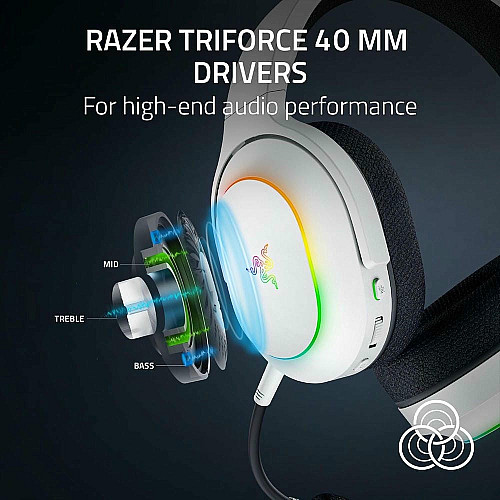 Гарнитура игровая Razer Barracuda X Chroma, BT/WL, RGB, белый