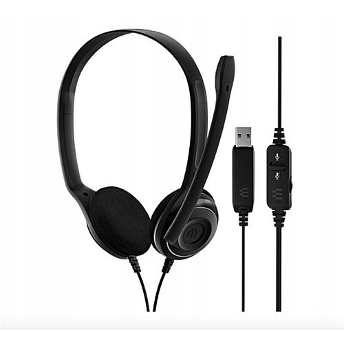 Гарнитура компьютерная стерео On-Ear EPOS PC 8 Chat, USB, однонаправленный, 2м, Черный