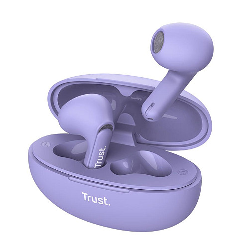 Навушники TWS Trust Yavi Earphones BT 5.3, ENC, SBC, Mic, Фіолетовий