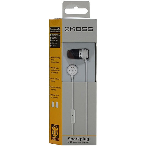 Навушники In-Ear Koss Spark Plug, 3.5 mini-jack, Білий