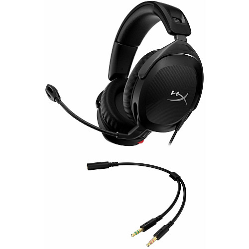 Гарнитура игровая HyperX Cloud Stinger 2, mini-jack/dual 3.5мм, 2м/0.15м, черный