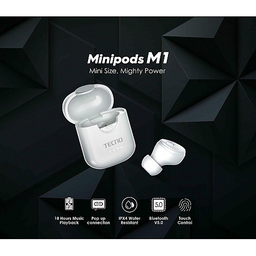 Гарнитура TECNO Minipods M1 Mono White