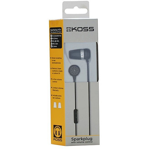 Навушники In-Ear Koss Spark Plug, 3.5 mini-jack, Чорний