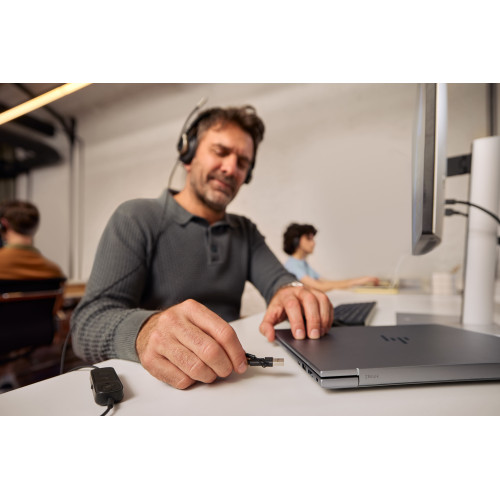 Гарнітура комп'ютерна стерео On-ear HP Poly Mission 825, USB-A, USB-C, 4 x Uni-mic, ANC, Beamforming, AI noise cancelling, Teams, Zoom, Google Meet, чорний