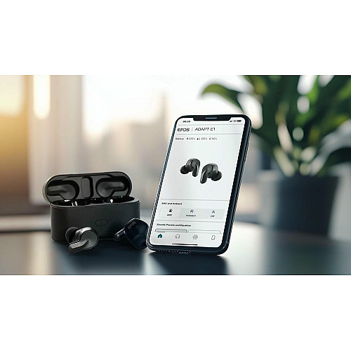Наушники TWS EPOS ADAPT E1, BT 5.3, ANC, IPX5, SBC, AAC, Microsoft Teams, Zoom, Google Meet, Webex, Mic, Черный