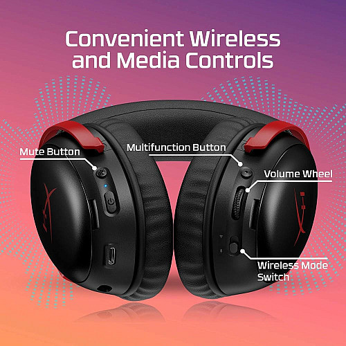 Гарнитура игровая HyperX Cloud III S, WL/USB-A/USB-C, черно-красный