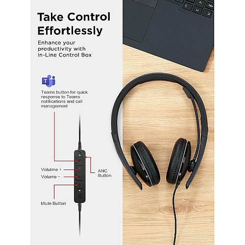 Гарнитура Lenovo Wired ANC Headset Gen 2 (Teams)