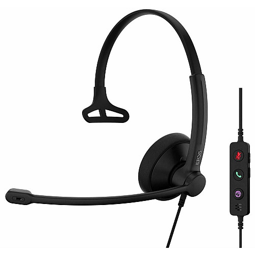 Гарнитура компьютерная моно On-Ear EPOS IMPACT 100 MS, USB C+A, Microsoft Teams, однонаправленный, 2м, Черный