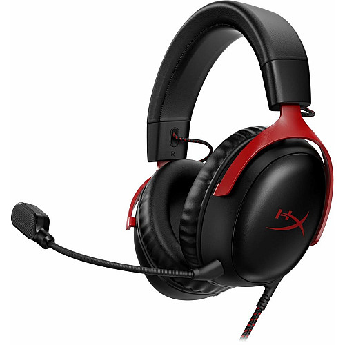 Гарнитура игровая HyperX Cloud III, mini-jack/USB-A/USB-C, 1.2м/1.3м, черно-красный