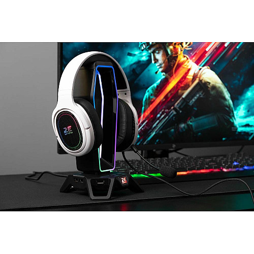 Гарнітура ігрова 2E GAMING HG330, 7.1, USB-A, RGB, 2м, білий