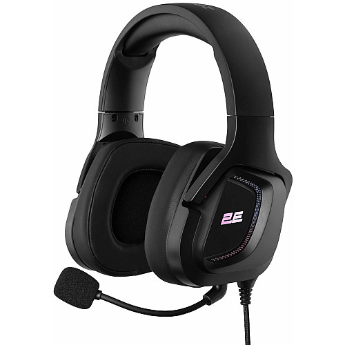 Гарнитура игровая 2E GAMING HG340, mini-jack/dual 3.5мм, RGB, 2м, черный