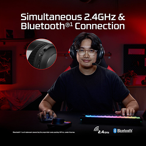 Гарнітура ігрова HyperX Cloud Alpha 2 WL/BT/mini-jack/USB-A/USB-C, 0.5м/1.5м, чорний