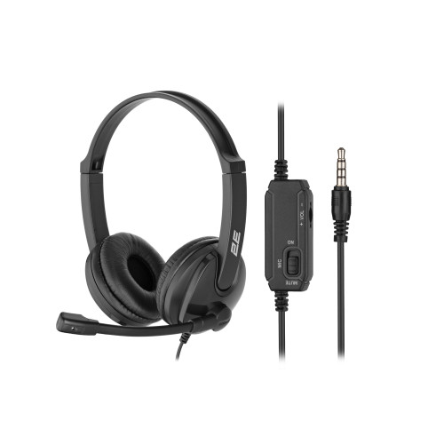 Гарнітура ПК стерео On-ear 2E CH12 mini-jack, omni-mic, 1.2м, чорний