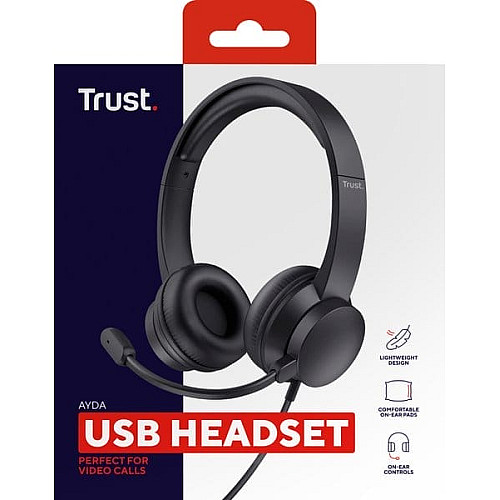 Гарнитура Trust Ayda, USB-A, черный