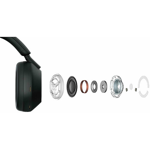 Наушники Over-ear Sony WH-1000XM5 BT 5.2, ANC, Hi-Res, AAC, LDAC, Wireless, Mic, Черный