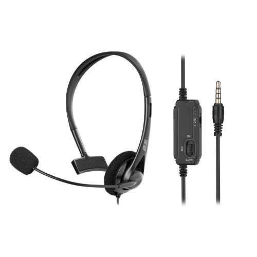 Гарнітура ПК моно On-ear 2E CH11 mini-jack, omni-mic, 1.2м, чорний